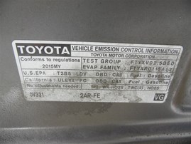 2015 TOYOTA CAMRY LE GRAY 2.5 AT Z20112